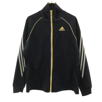 Adidas Track Jacket M Black Jersey Women Used