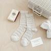 White Bow-knit Socks - Mid-calf Length Socks, Summer and Spring Lightweight Breathable Ballet-style Pure Cotton Layered Socks