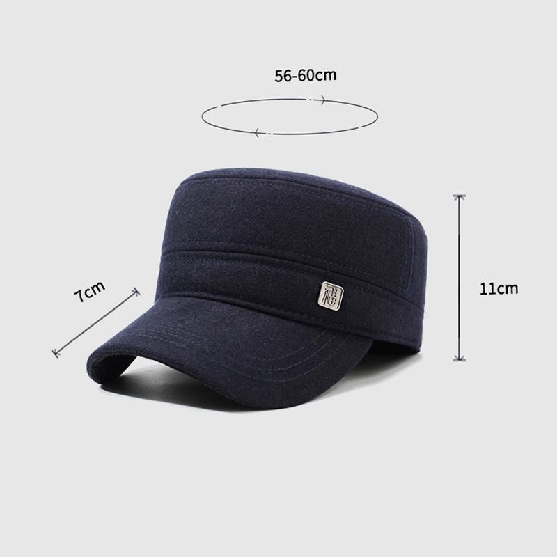 Men's Autumn Winter Flat Cap Middle-Aged and Elderly Hat Outdoor Flat Cap
