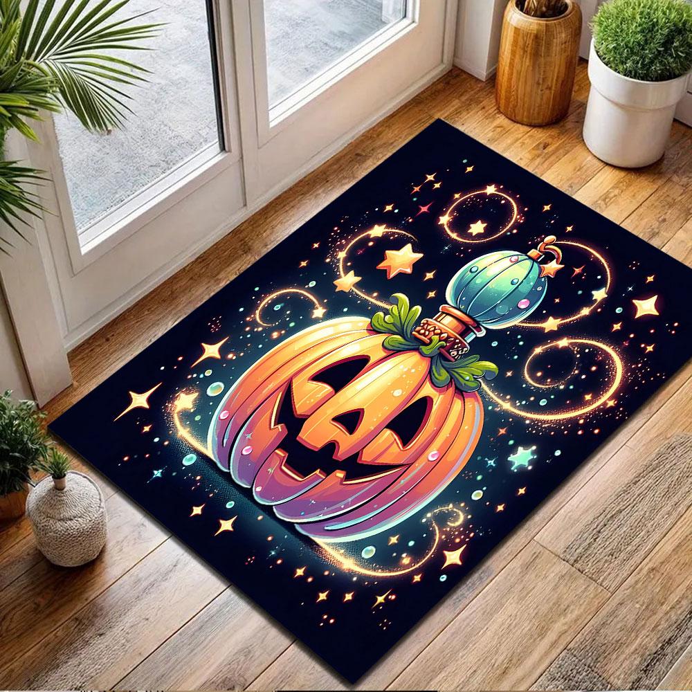 Enchanted Pumpkin Magic Patterned Carpet, Non Slip Mat Suitable for Living Room and Bedroom Sofas