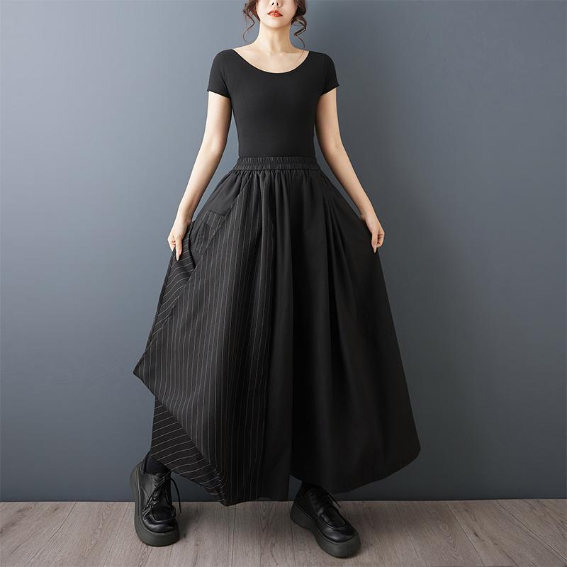 DIMANAF 2026 Summer Plus Size Women Long Pants Black Fashion Loose Trousers Big Size Casual Bottoms Pants Skirts