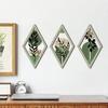 3 Pcs Boho Minimalist Wall Art Geometric Plants Hollow Out Wall Hanging Decor Farmhouse Abstract Bohemian Wood Poster for Living Room Bedroom Entrance