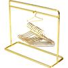 S.fields.inc Doll Clothes Rack with 10 Hangers for 1/6 BJD Fashion Dolls Gold