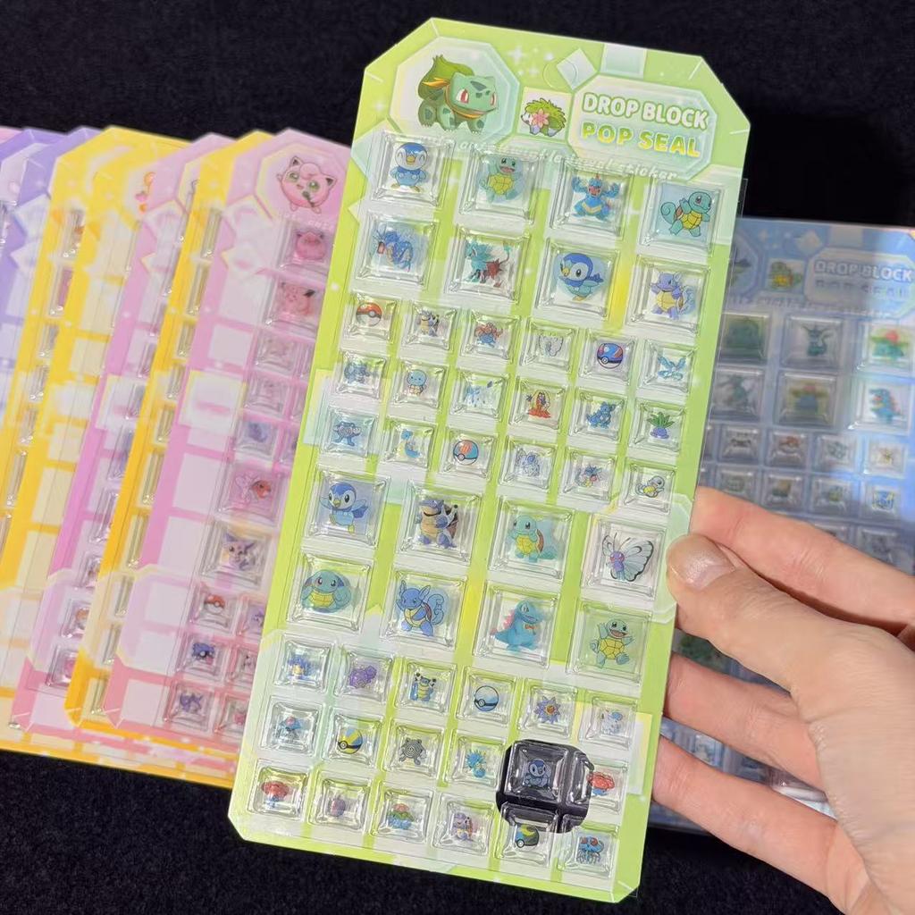 Pokmon 3D Cube  Stickers Pikachu Fat Ding Cute Cartoon Account Stickers Children'S Diy Decorative Stickers