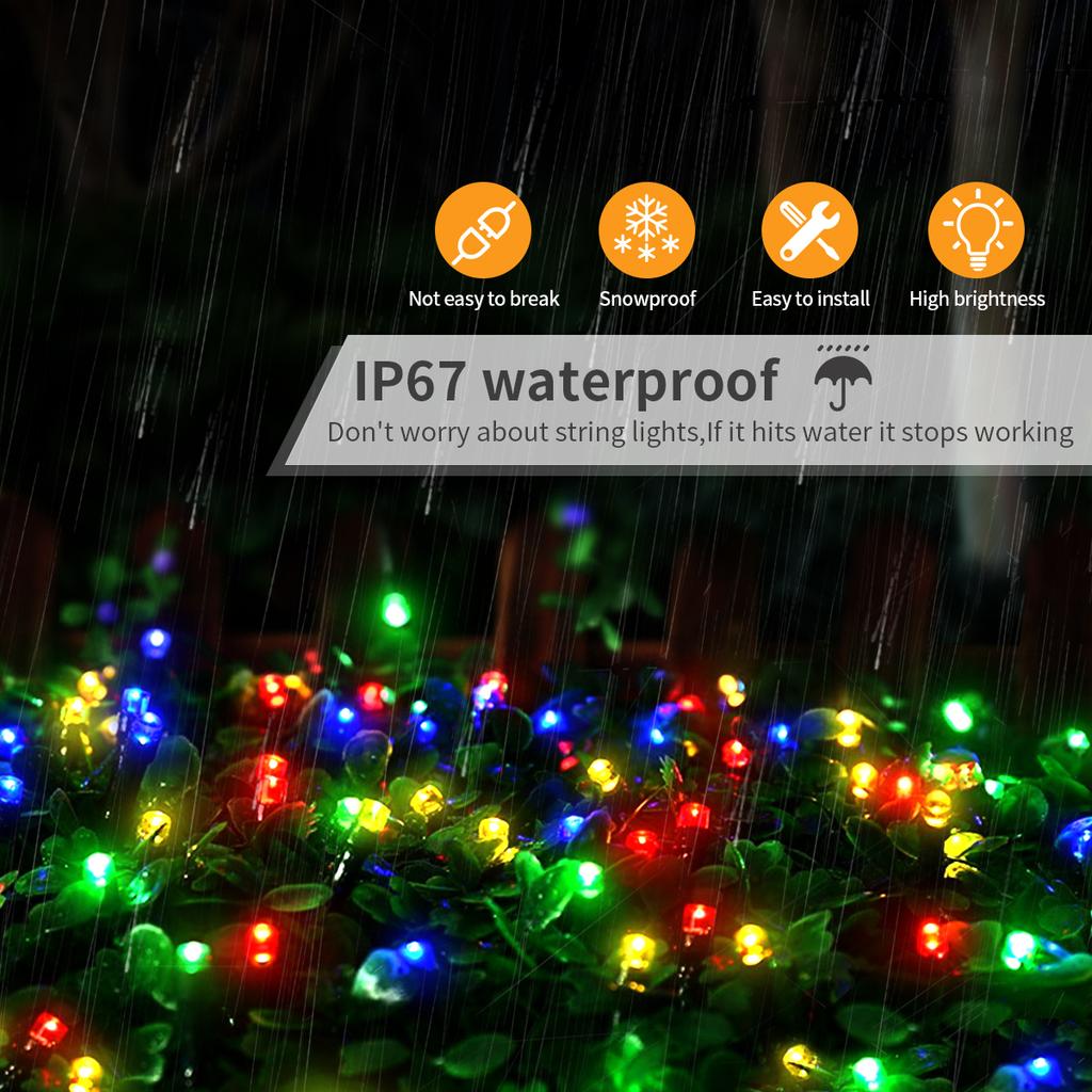 Durable Solar Power Outdoor LED String Light Waterproof Fairy Light Strip Solar Garland For Patio Wedding Christmas Garden Decor