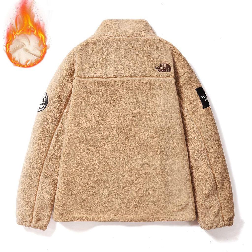 Unisex trendy tlustá bunda s výstřihem do stojáčku, podšitá fleecem, vyšívaná, z jehněčí vlny, pro páry