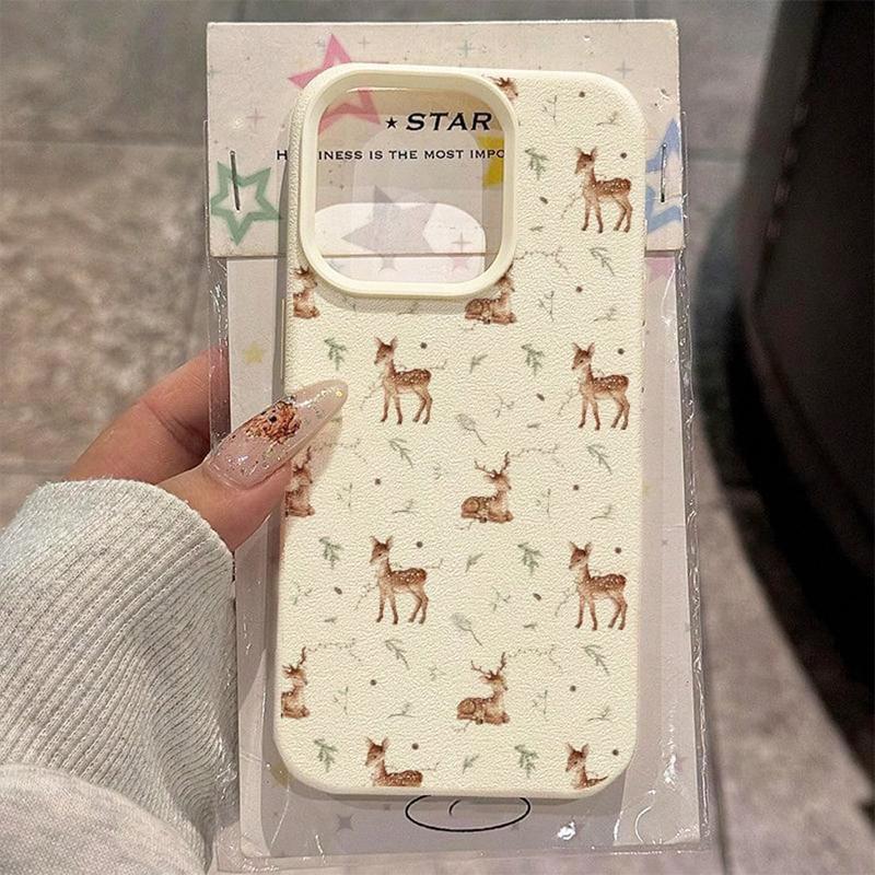Pink Bow Floral Cute Deer Phone Case For IPhone 17 17e Air 16e 16 15 14 13 12 Plus 11 Pro Max Soft Flexible Fashion Soft Cover iphone 13 ProMax