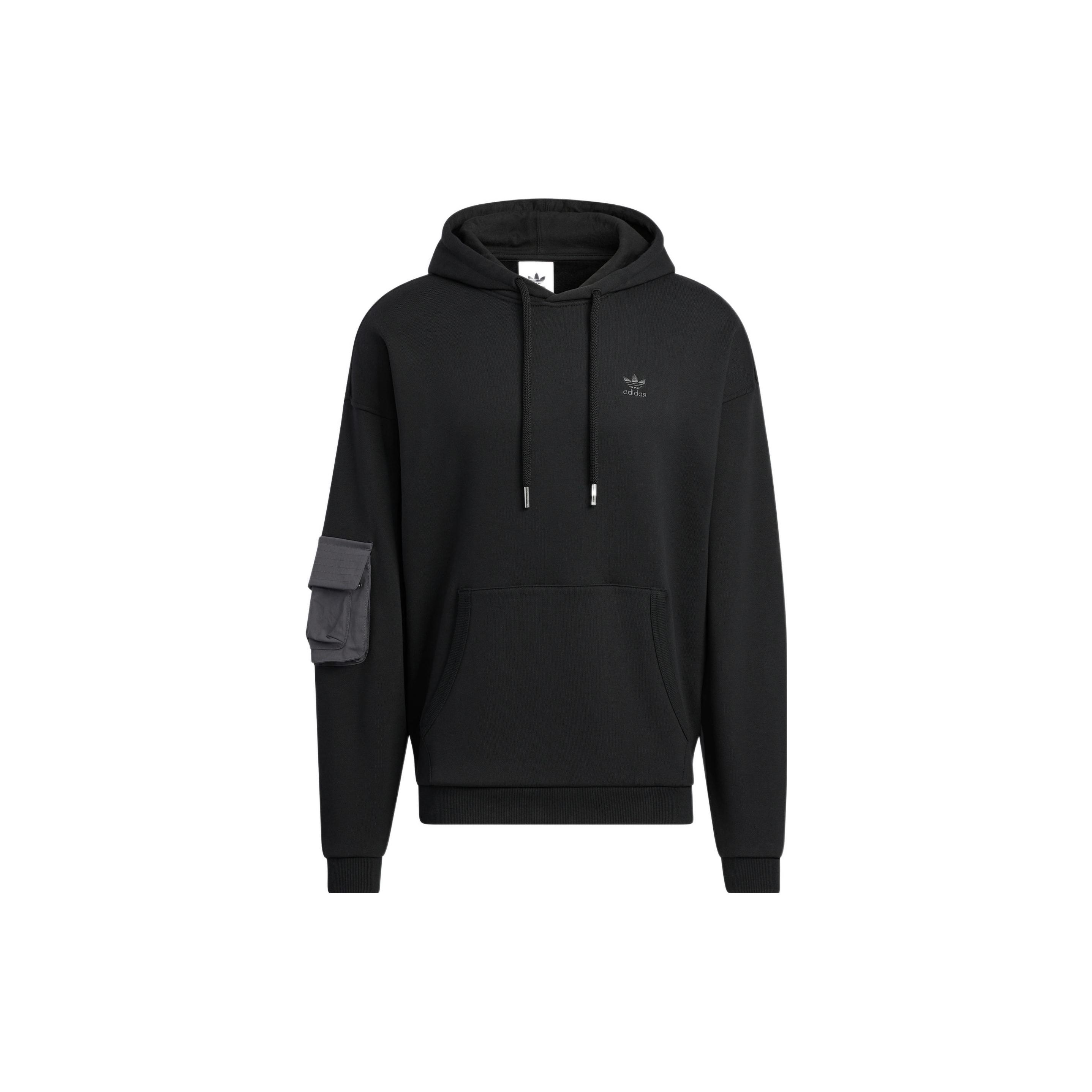 Adidas Originals Trefoil Ww Hoody Solid Small Logo Long Sleeve Hoodie Daily Casual Tops Men Black IC8157 S