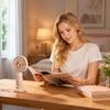 Portable Rechargeable Desktop Fan with Cartoon Ear Design USB Mini Handheld Fan for Personal Cooling Indoor Outdoor Use