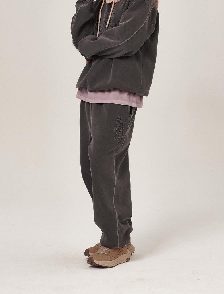 FLATWAVE IN SEOUL Hava Patchwork Pigment Sweatpants Charcoal