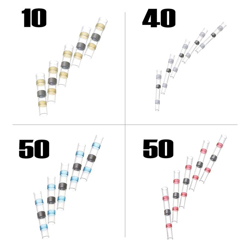 Durable-150PCS Solder Seal Wire Connectors Kit Heat Shrink Butt Connectors Waterproof And ulated Electrical Wire Terminals Wa