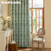 1 buc. Perdele verzi imprimate în stil nordic de țară NAPEARL cu perdele opace complete pentru dormitor, sufragerie, fereastră de balcon pentru decorarea casei
