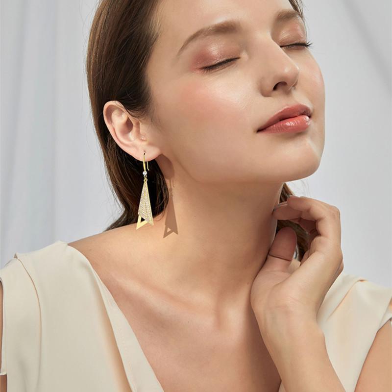 High End Shiny Earrings for Women, Simple Geometric Triangle Earrings, New Trendy Earrings