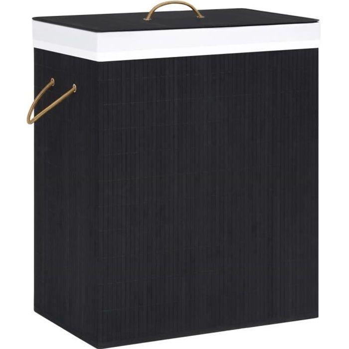 VidaXL Panier à linge avec une seule section bambou noir 83 L 320758