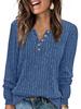 2025 Autumn/Winter Women's Round Neck Casual Long Sleeve Button Knit Top