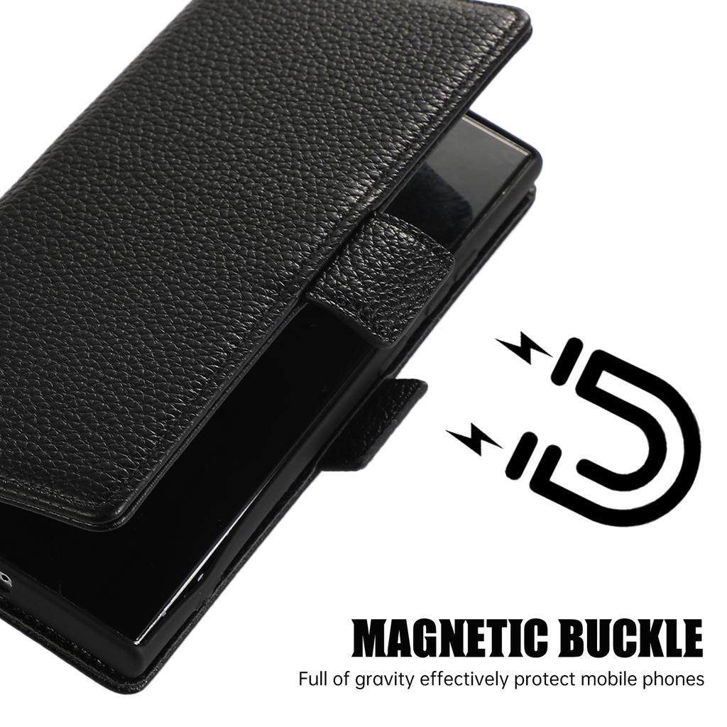 For Samsung Galaxy S24 Ultra Leather Case with Card Holder, Straps, Shockproof Wallet Phone Cover
