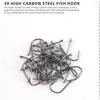 300PCS Barbed Fishing Hooks Carbon Steel Super Sharp Silver Size 3 to 12 for Saltwater Offshore Fishing