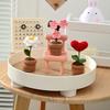Crochet Knitting Flowers Potted Homemade Crochet Rose Tulip Daisy Office Desktop Ornaments Car Automotive Interior Decoration