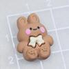 Cartoon Little Bear & Rabbit Resin Ornaments: Beige Milk Tea Phone Case & DIY Hair Accessories