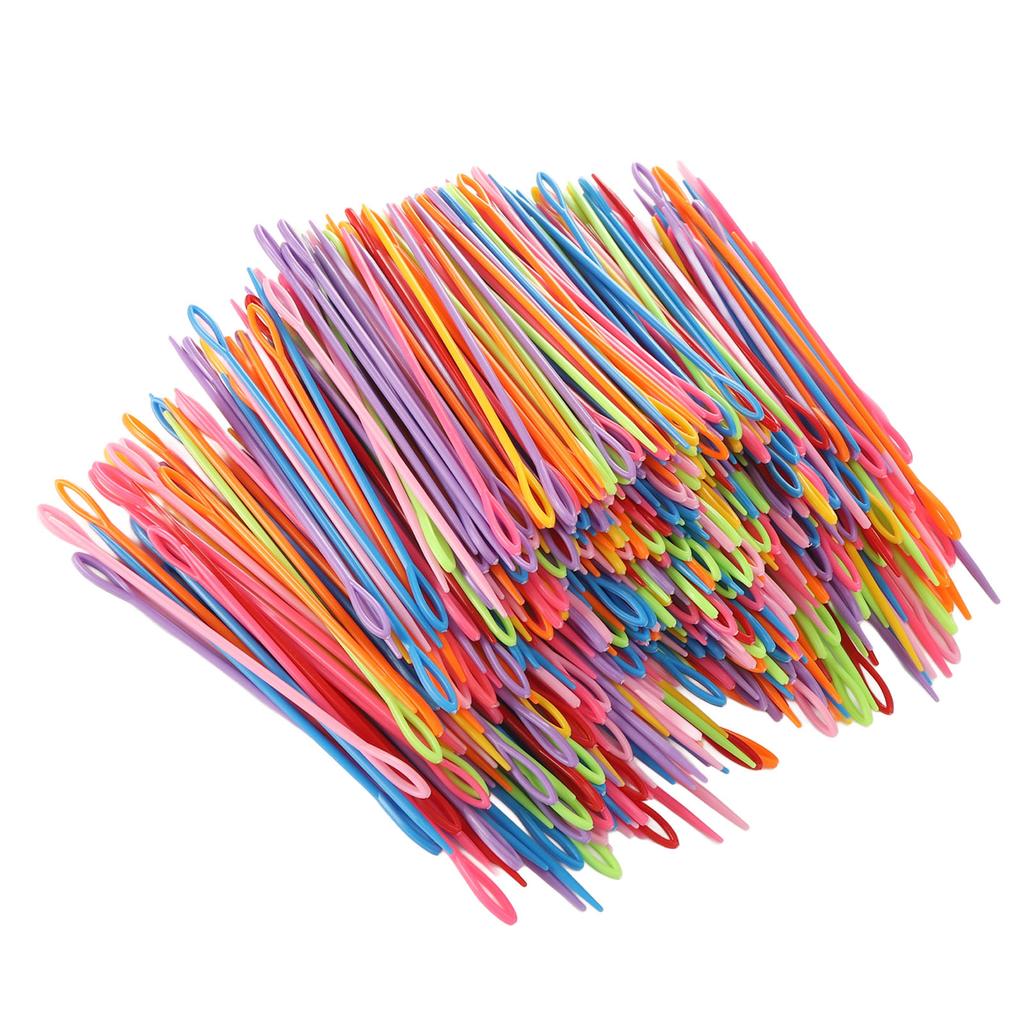 1000Pcs Plastic Sewing Needles 5.9in Long Large Eye Colorful Durable Safety Lacing Needles for DIY Craft Weaving