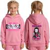 Sweat à capuche avec impression anime Nezuko Demon Slayer pour filles Pull décontracté Sweat doux respirant Coupe ample Printemps Automne Haut pour jeunes