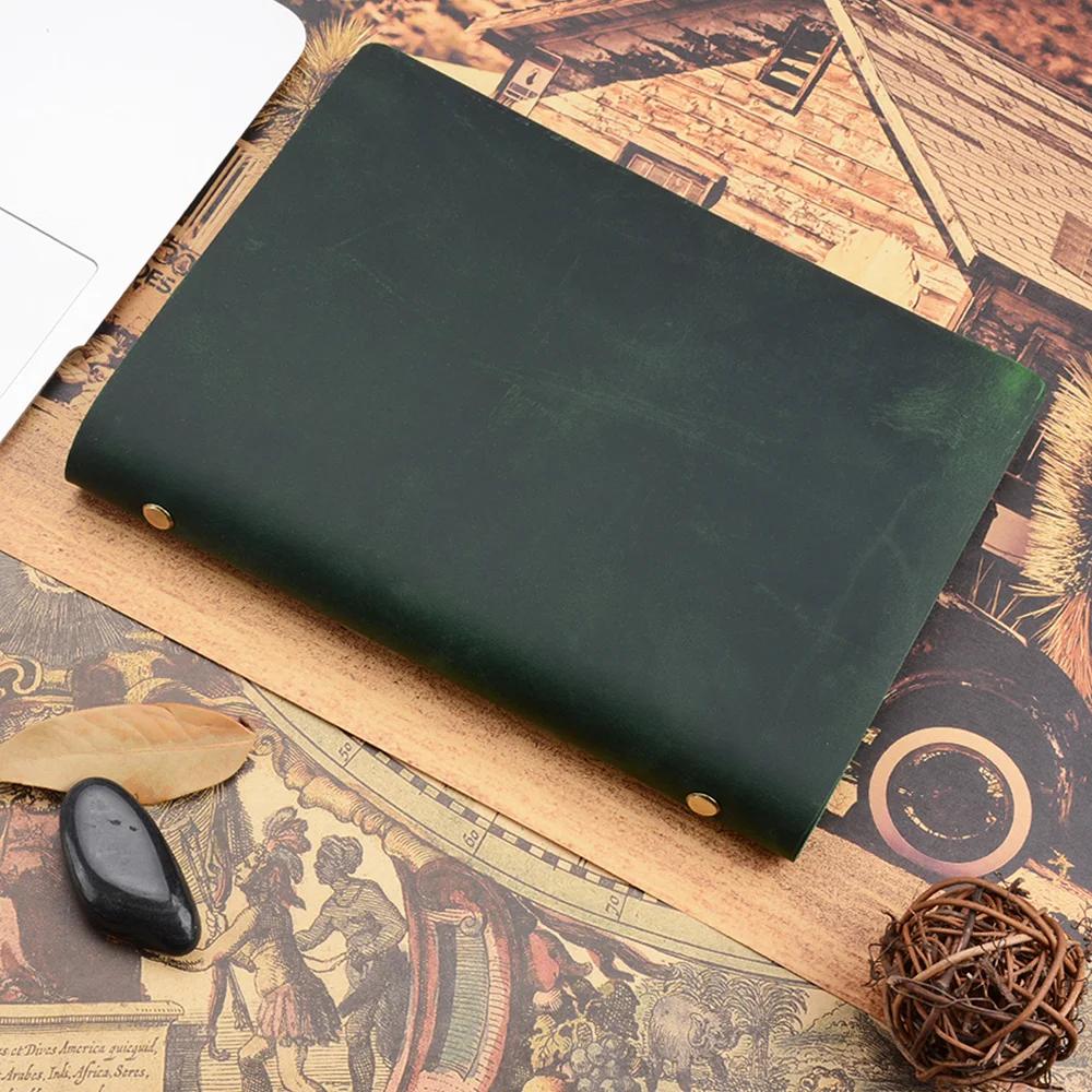 Planejador de Couro Genuíno Tamanho A5 Argolas Binder Caderno Couro de Vaca Capa A5 Diário Agenda Caderno de Esboços Planejador Papelaria Material Escolar beige