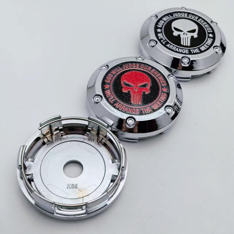 4pcs/set 66MM 62MM Skul Logo Emblem Badge Car Wheel Center Caps Rim Hubcaps Wheel Hub Center Dust Cover Replace Car Accessories