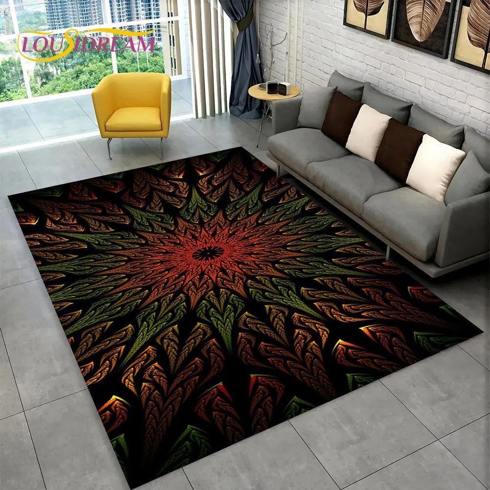 Bohemia Mandala Geometric Area Rug,Carpet Rug for Home Living Room Bedroom Sofa Doormat Kitchen Decor,Kid Non-slip Floor Mats