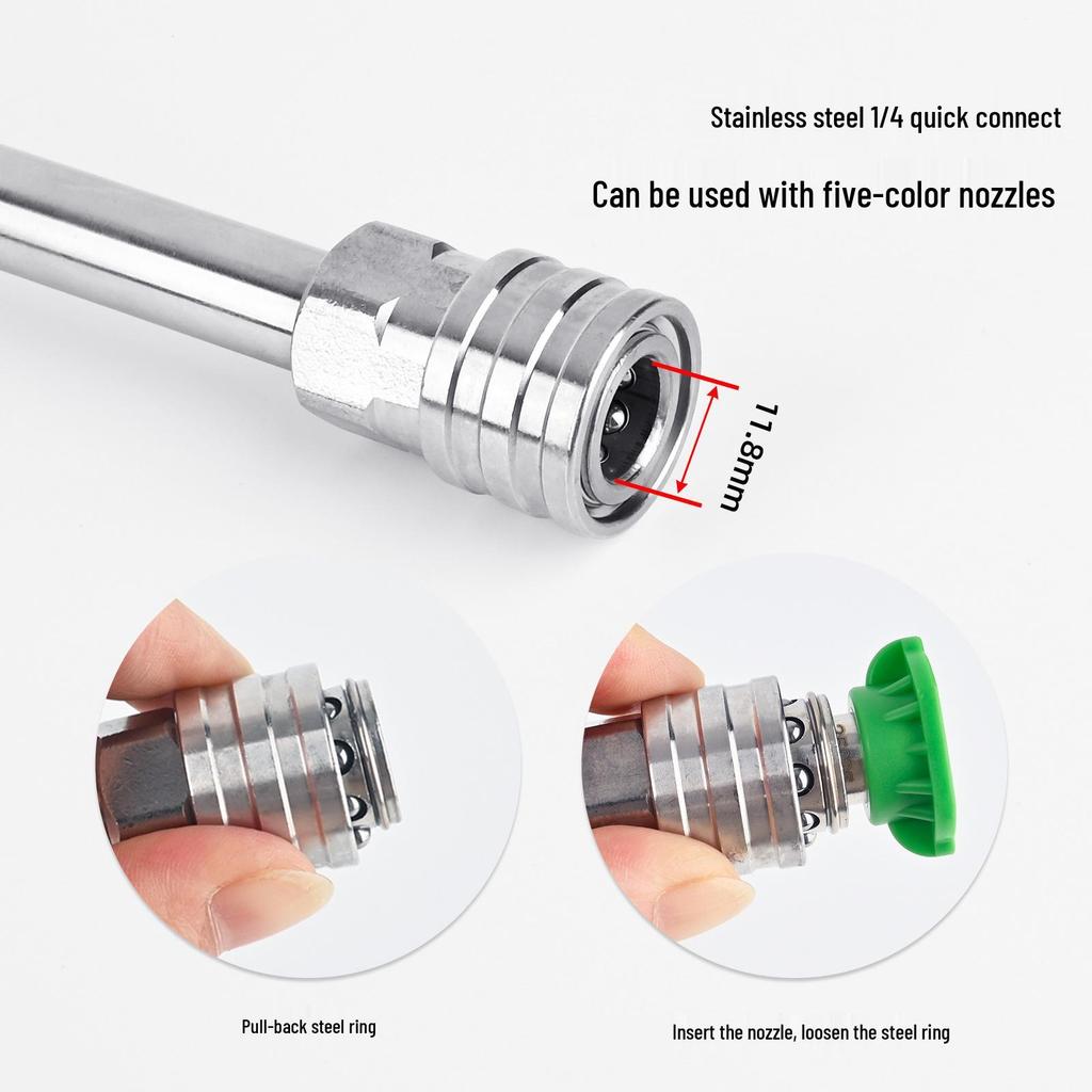 Xiongwei Multi-Color Stainless Steel High-Pressure Washer Extension Wand