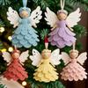 DIY Crochet Christmas Angels Xmas Tree Decorations, Unique Christmas Angels Gift Crochet Craft Kit with Yarn for Beginners