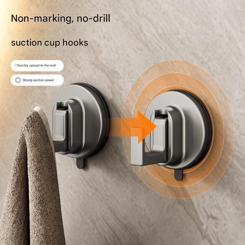 Vacuum Wall Hook With Strong Adhesive No Residues Removable Space Aluminum Towel Hanger For Bathroom Bedroom Door