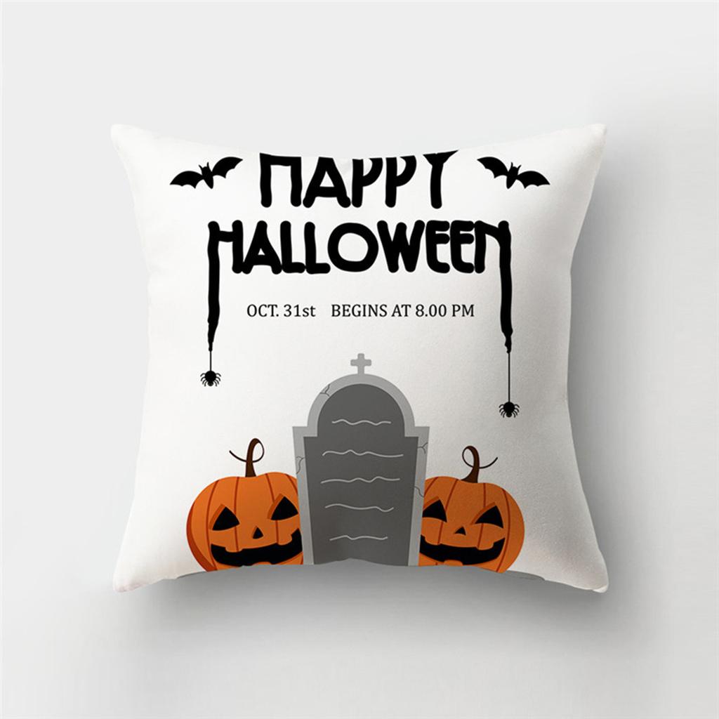 Halloween Theme Horror Pumpkin Print Pattern Cushion Cover Home Living Room Sofa Decoration Polyester Zipper Pillow Pillow Cover