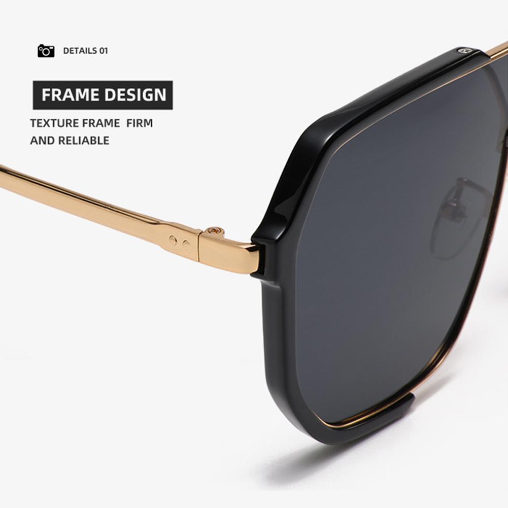 Double Bridge Sunglasses Oversized Polygonal Frame Fashion-Forward UV400 Shades Retro Modern Unisex Sun Glasses for Streetwear Outdoor