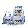 New Printed Rhythm Box Student School Bag Three-piece Casual Sprunki Backpack Crossbody Bag Pencil Bag D