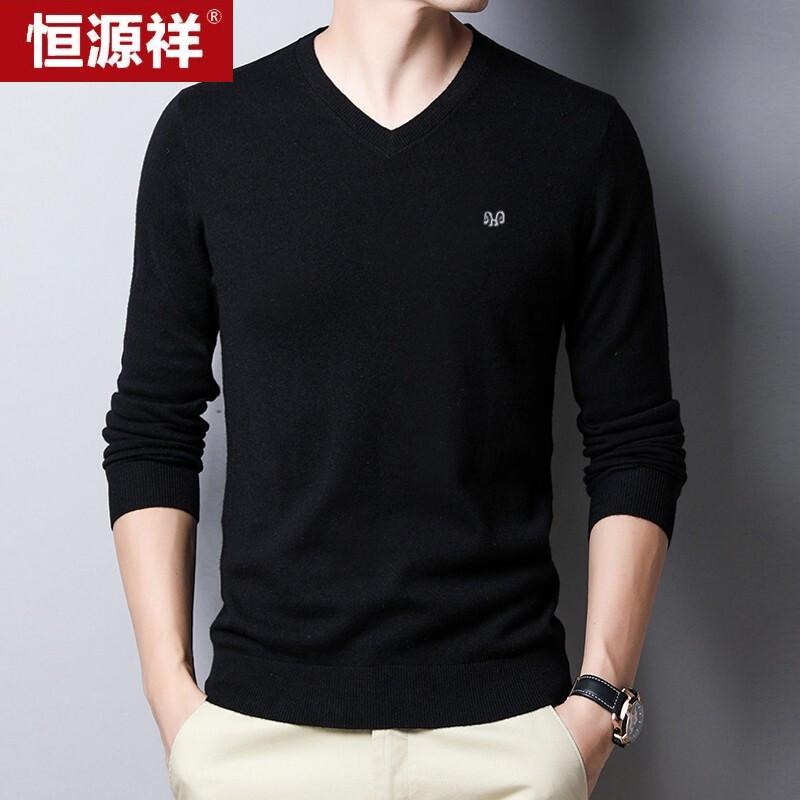 

Мужской свитер с V-образным вырезом из чистой шерсти Hengyuanxiang M