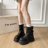 2025 Autumn and Winter New Niche Retro Thick-soled Pleated Trouser Tube Boots Heightened Short Boots Versatile Casual Martin Boots