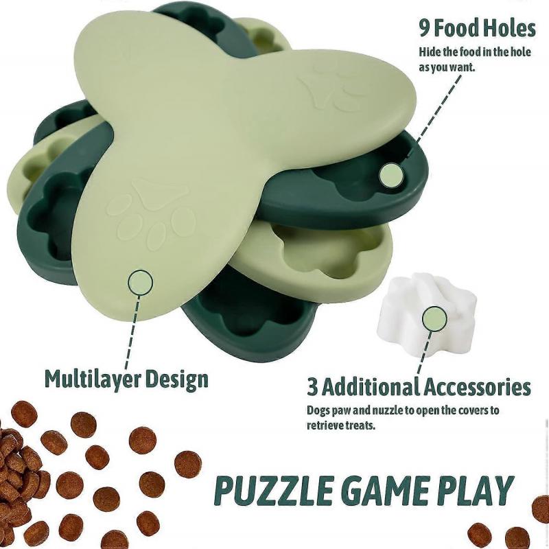 Dog Educational Toys for Smart Large Dogs - Hard Interactive Rich Dog Toys for Distributing Treats, Slow Food, Puppy Gifts, Medium, Green