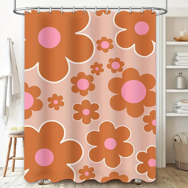 Adorable Dog Santa Hat Shower Curtain Christmas Decor Bathroom Accessories High-Quality Waterproof Fabric Perfect Gift for Pet L