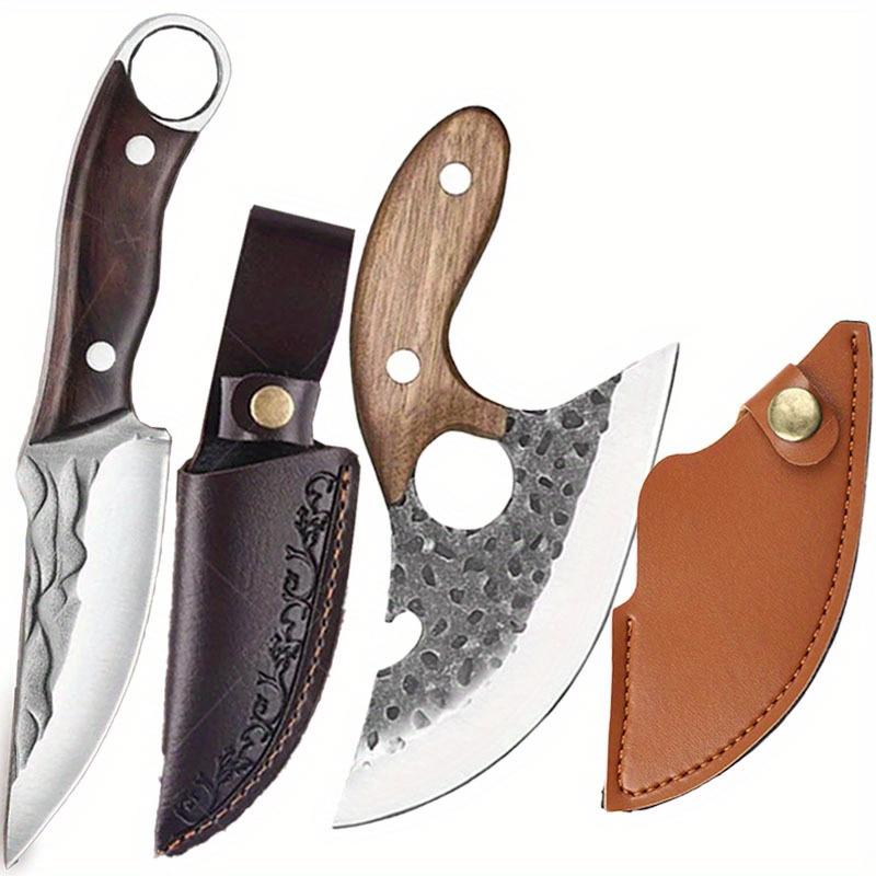 

2 PCS Hand Forged High Carbon Steel Chef Knives Set Professional Slicing Boning Cleavers Butcher Paring Kitchen Knives