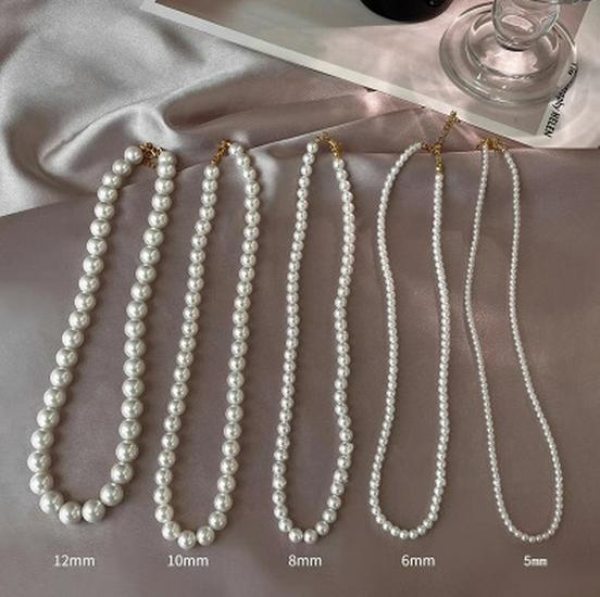 Elegant Pearl Necklace for Women - Summer 2023 Trendy, Luxury Clavicle Chain with a Niche Design Model TG766, 6MM Beads