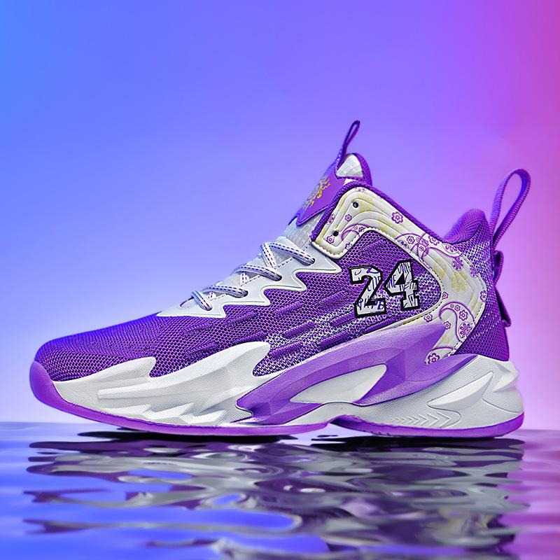 New High-top Primary and Secondary School Students Basketball Shoes Men's Sports Trendy Shoes Actual Combat Young Students Mesh Sports Shoes Men