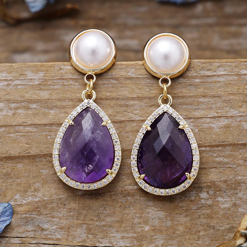 

Модные висячие серьги для женских украшений фиолетовый