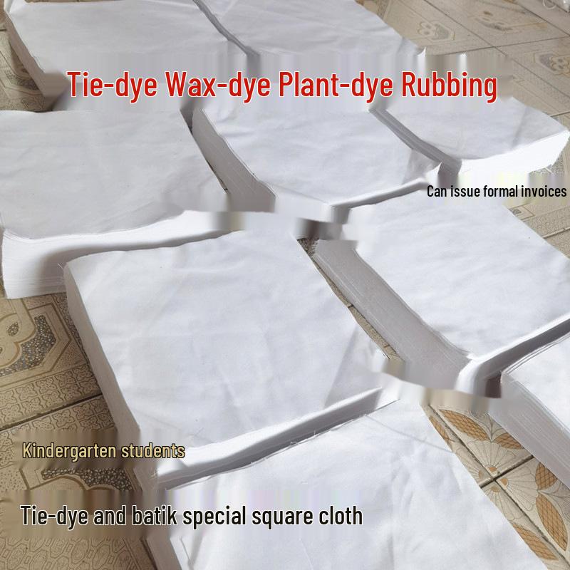 

Белый хлопковый платок с принтом трав и листьев 20x20 cm [10 Pieces Hemmed]
