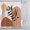 Bathroom Abstract Bohemian Shower Curtain Medieval Minimalist Art Polyester Fabric Shower Curtain 180 * 180CM with 12 Hooks