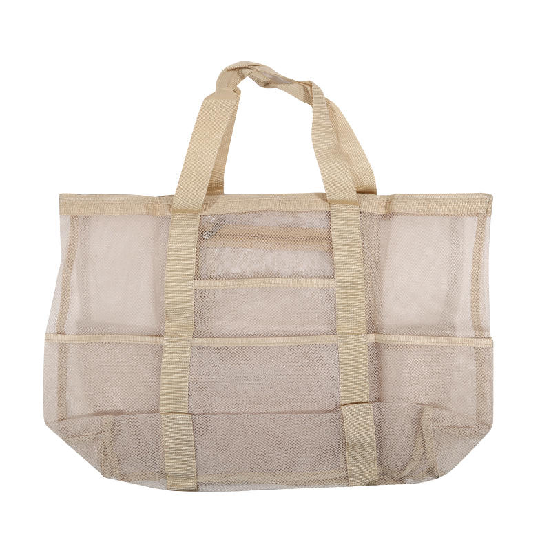 Genți de Plajă pentru Femei Călătorii de Vară Geantă Tote din Plasă cu Buzunar Interior Mare Geantă de Umăr Împletită Rezistentă la Nisip