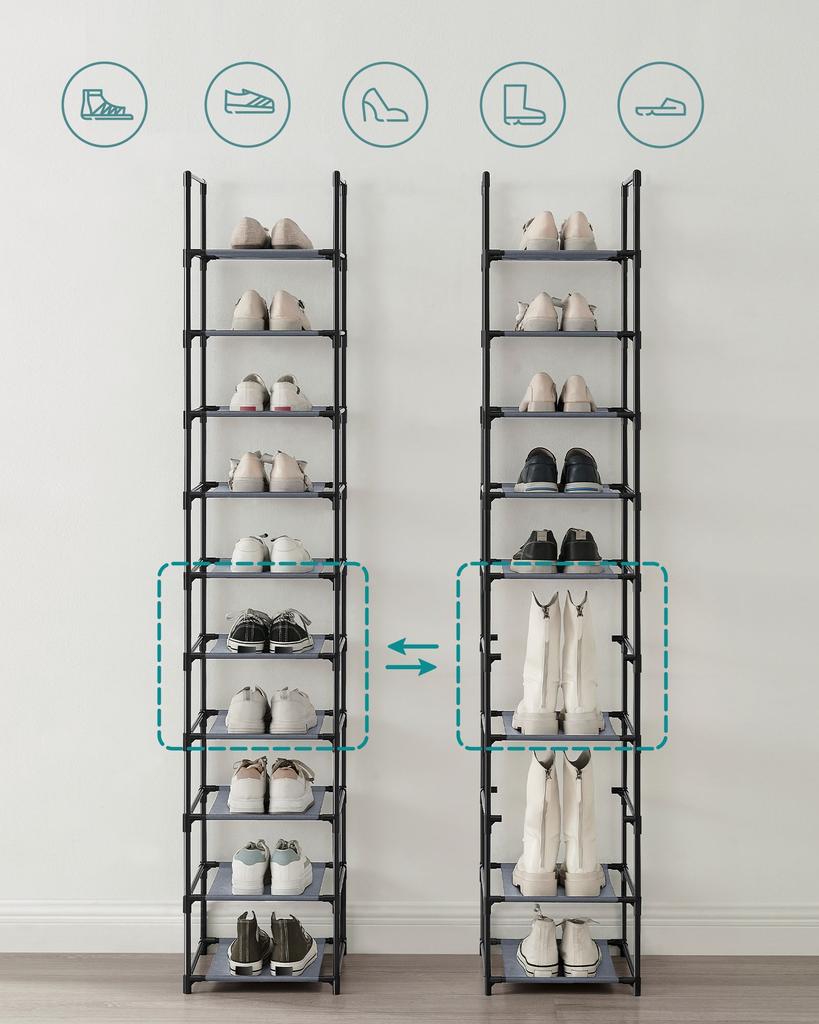 Modułowa Szafka Na Buty 10 Półek Szara