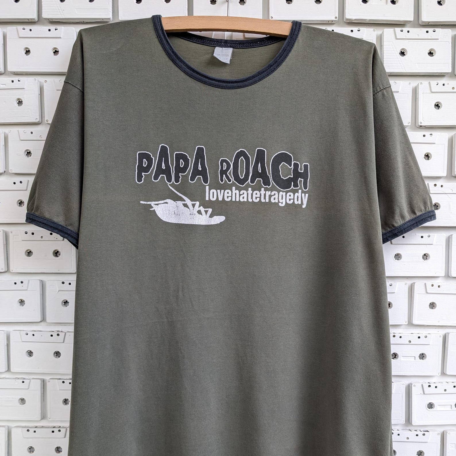 Vintage 2002 Papa Roach T shirt Lovehatetragedy European Tour Alternative Rock Nu Metal Band Merch Ringer Tee Size L 2XL