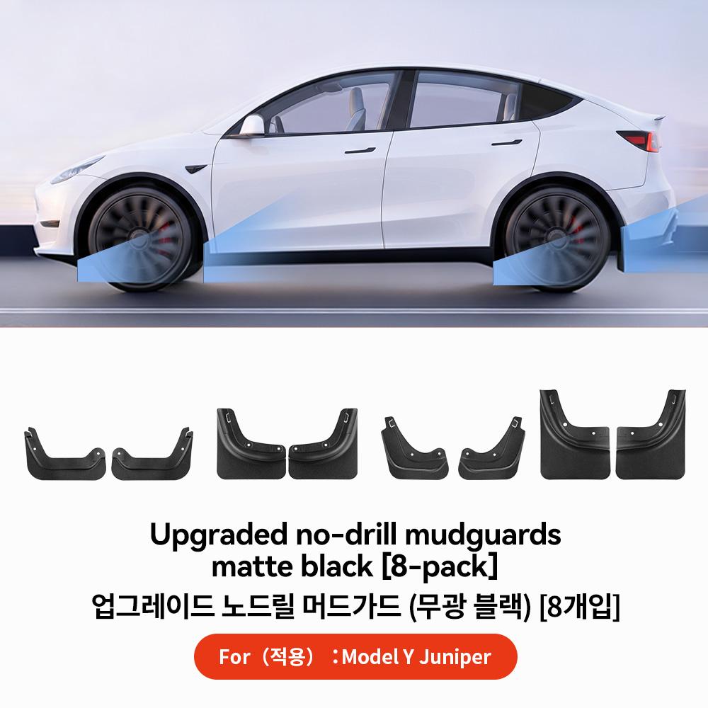 YZ for Tesla Model 3 /Y/YL Highland Juniper 2026 8-piece set of genuine TPE non perforated mudguard All Weather Splash Guards