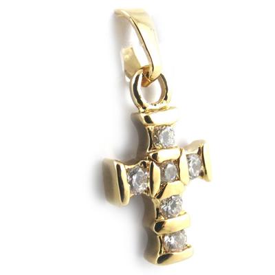 [F9337] - White Gold Plated 'Cross' Pendant