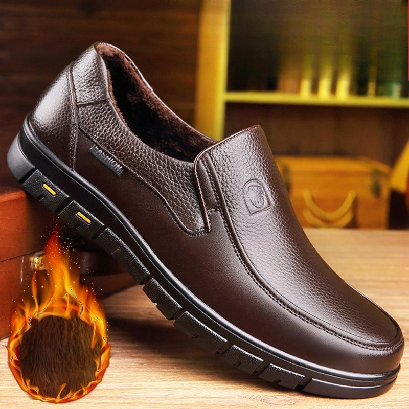 

Мода 2025 Мужская кожаная обувь Мягкая повседневная обувь Плоская Нескользящая обувь для ходьбы Слипоны Платформа Мужская обувь Ручная работа Уличные Мужские Лоферы 48